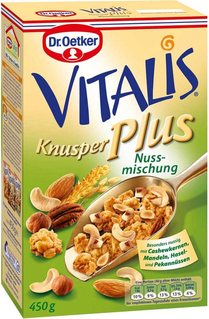 Dr. Oetker Vitalis Křupavé müsli Plus ořechová směs s Obrázek produktu 