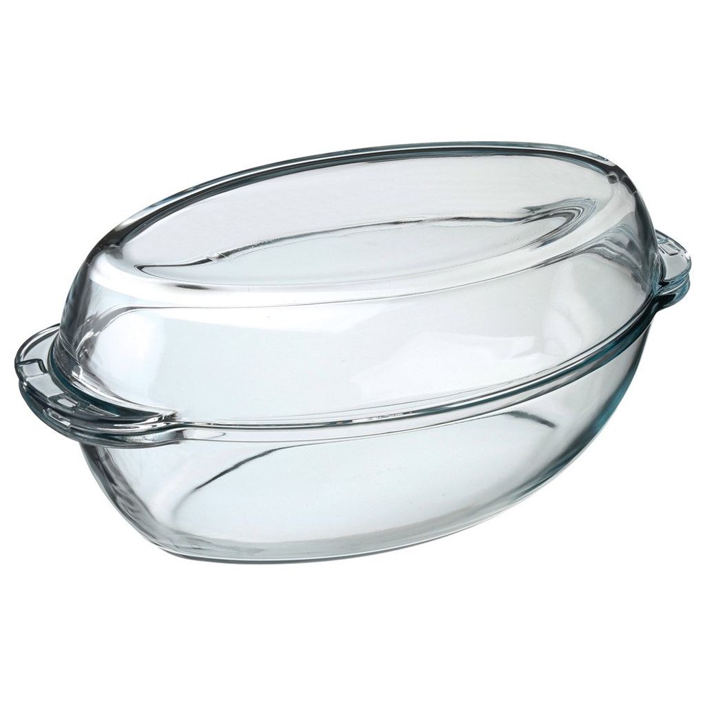 Owalne naczynie do pieczenia 2,8+1,8l 34x19,6cm szklane z Zdjęcie produktu 