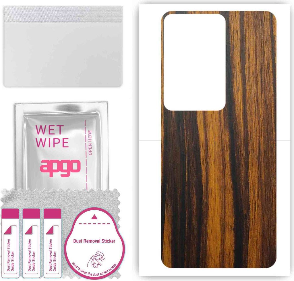 apgo Rückseite Schutzfolie, Skin, kompatibel mit Vivo V40 SE 5G, Hinten Displayschutzfolie aus Vinylfolie, kratzfest, einfache Montage - Tigerwood