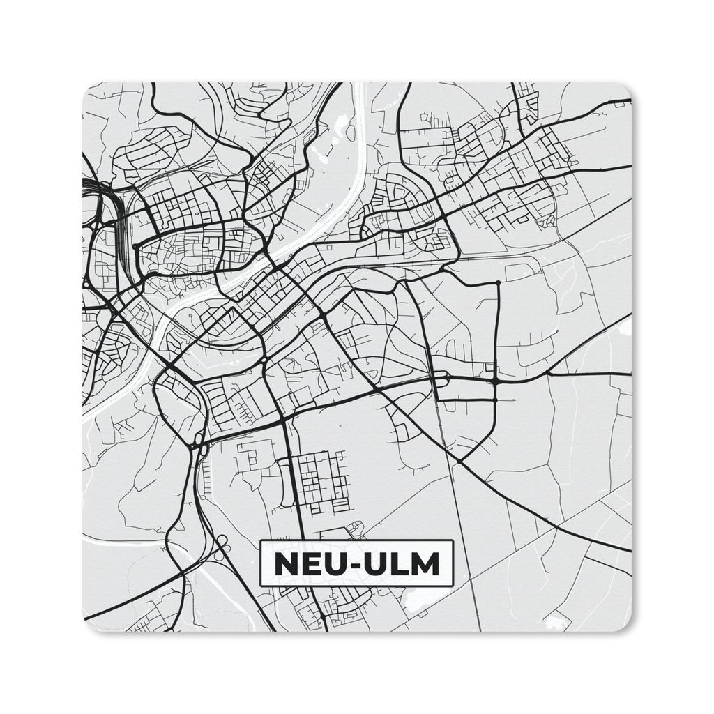 MuchoWow Mauspad Mousepad Stadtplan - Neu-Ulm - Deutschland - Karte 30x30 cm - Mousepads - Maus Mat - Pad - Mausunterlage - Gaming