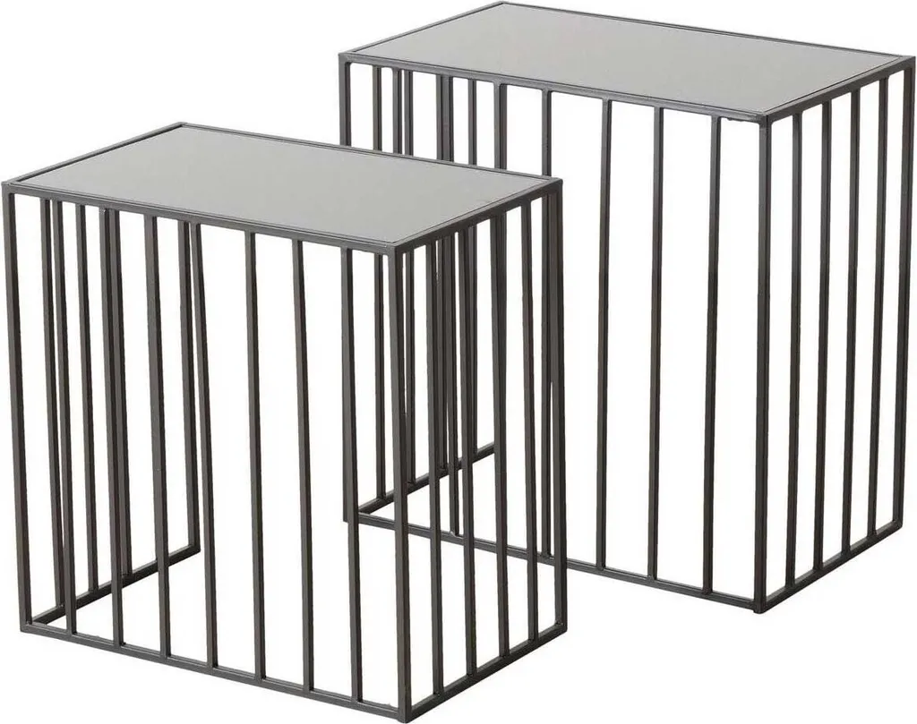 Table de salon JORIS métal et miroir : gagnez de la place avec style