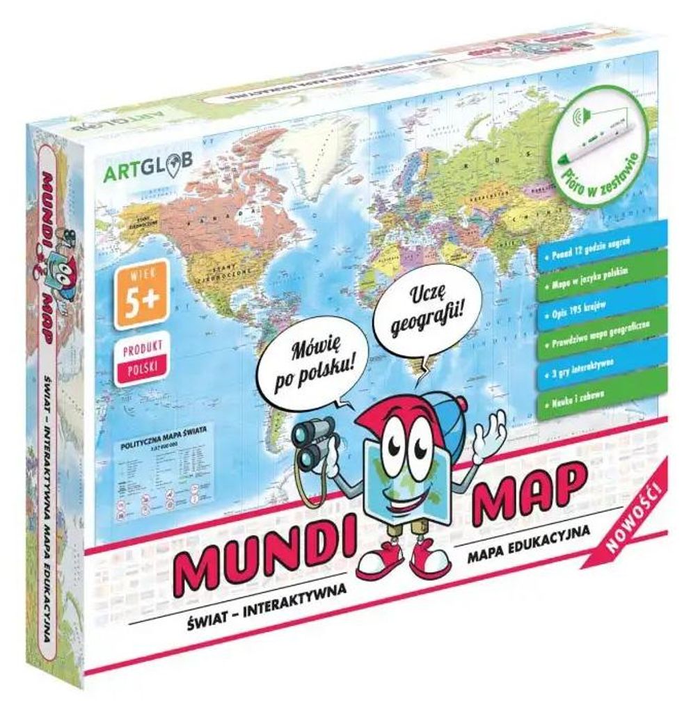 Interaktywna edukacyjna mapa świata dla dzieci MundiMap - Zdjęcie produktu 