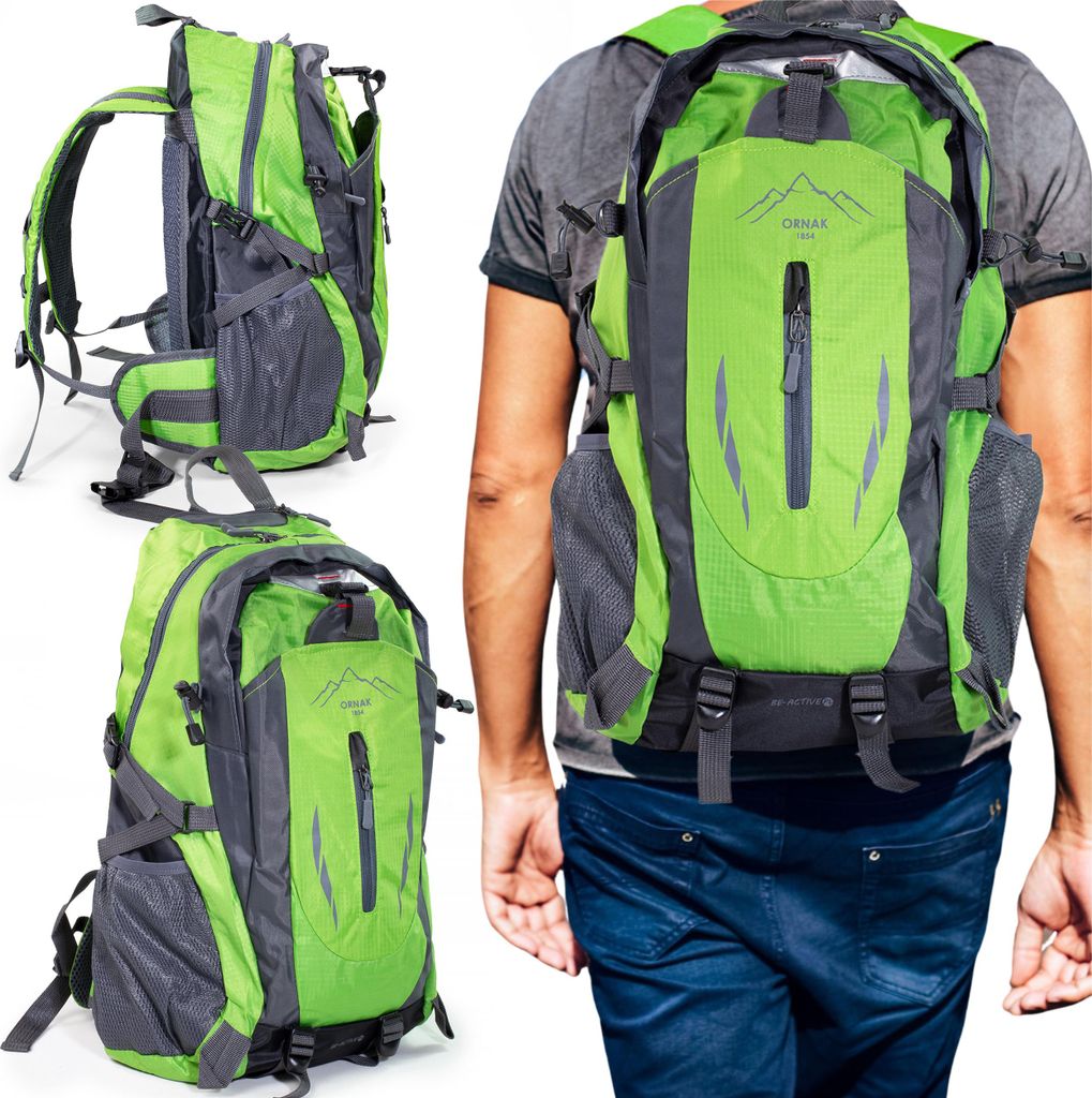 Trekkingrucksack 40 L wanderrucksack Herren Damen rucksack wasserdicht für Camping Wandern Grün