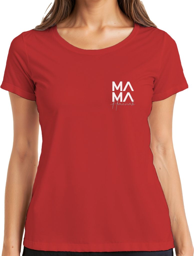 Muttertag Geschenk | Mama Personalisierbar mit Namen der Kinder | Geschenk Mütter Personalisiert | Werdende Mutter Geschenkidee Damen T-Shirt, Rot, S