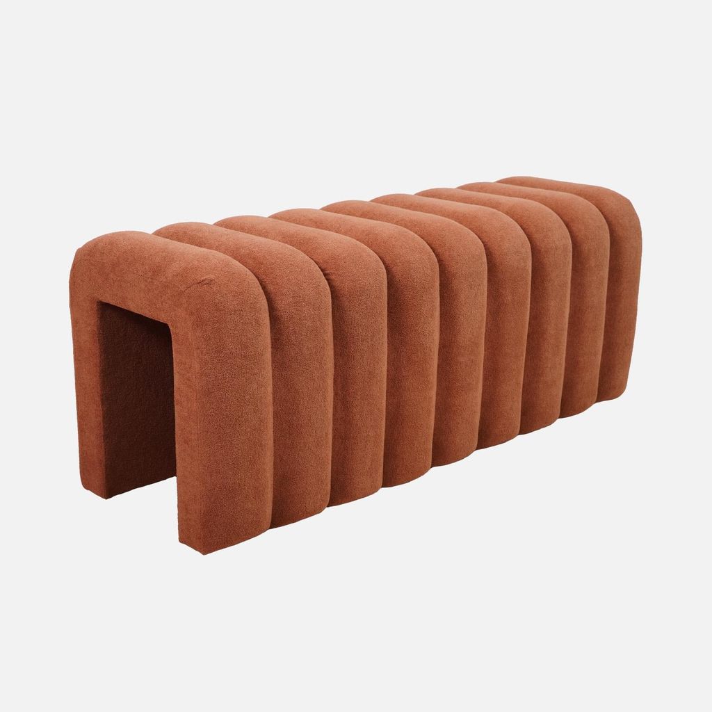 Panca, fine letto contemporaneo tessuto, Arancione Immagine del prodotto 
