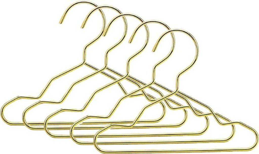 INF 5er-Pack Goldene Metall Kleiderbügel - Stilvolle Organizer für Hunde und Katzen 15 cm