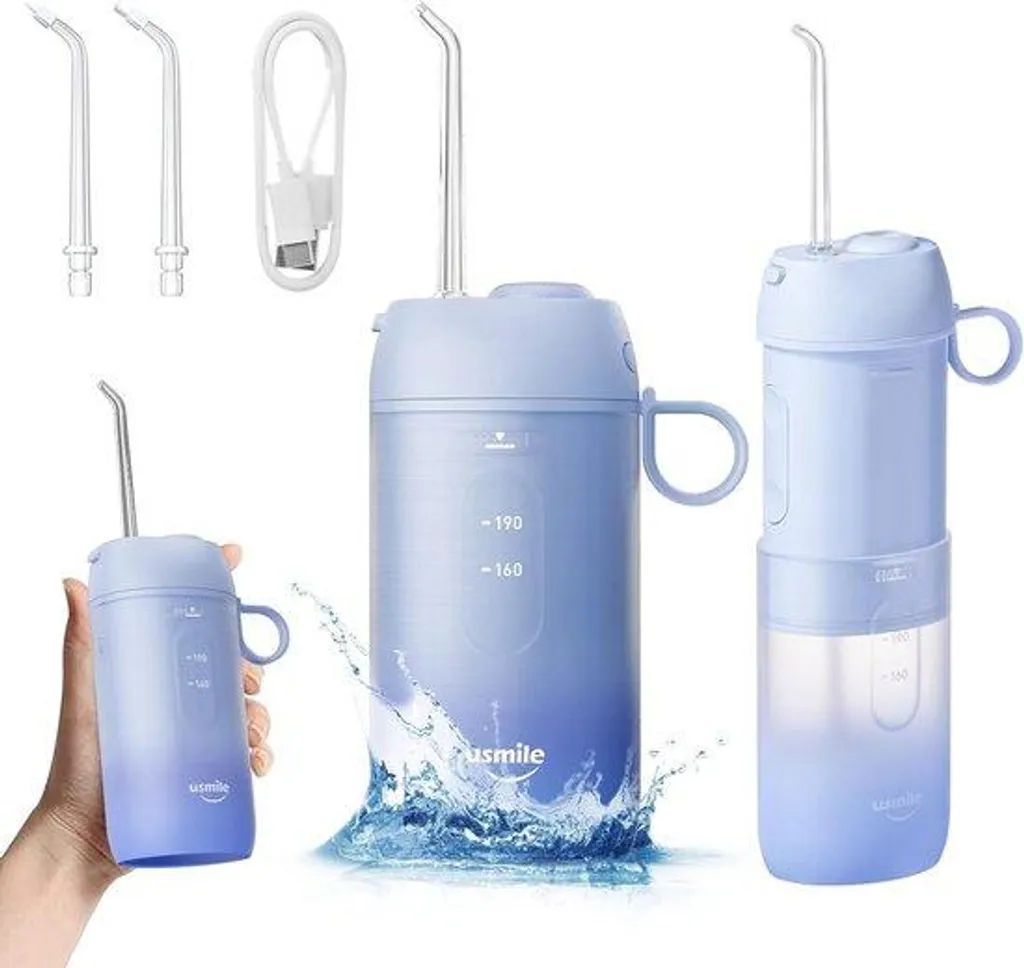 Détartreur dentaire portable rechargeable USB bleu haute autonomie 200ml