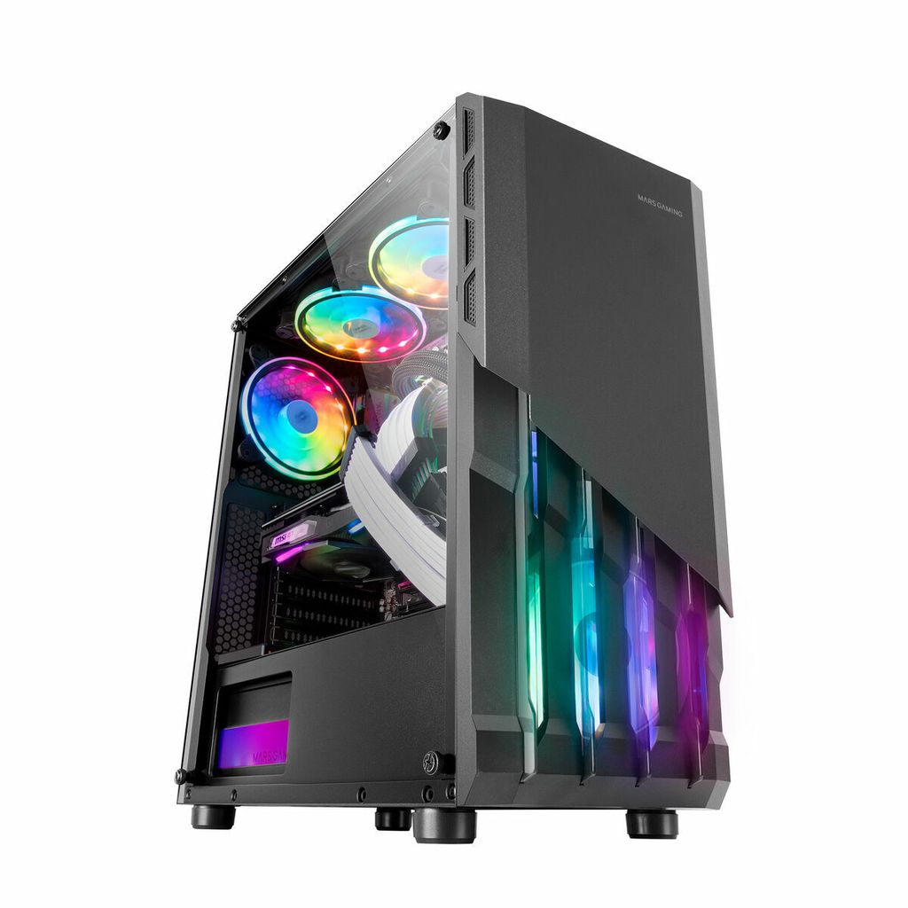 Mars Gaming MC-X2, Tower, PC, Schwarz, ATX, micro ATX, Mini-ITX, 15,8 cm, 31,7 cm