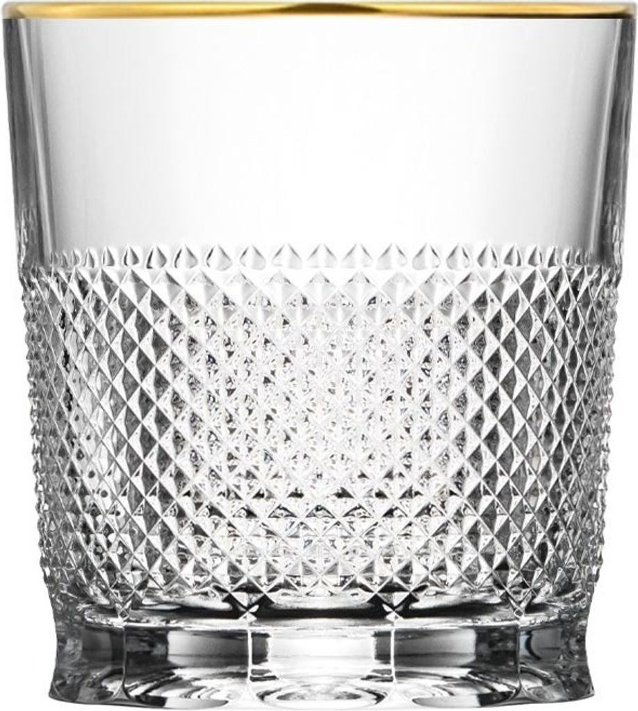 ARNSTADT KRISTALL Whiskyglas Oxford Gold (9 cm) Hand Germany . Mundgeblasen . Mit 24 Karat Goldrand