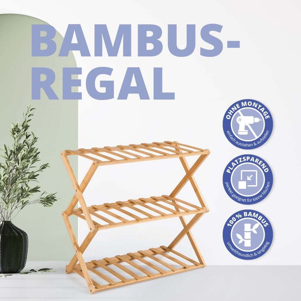 Lumaland 14945, Regalboden, Freistehend, Bambus,