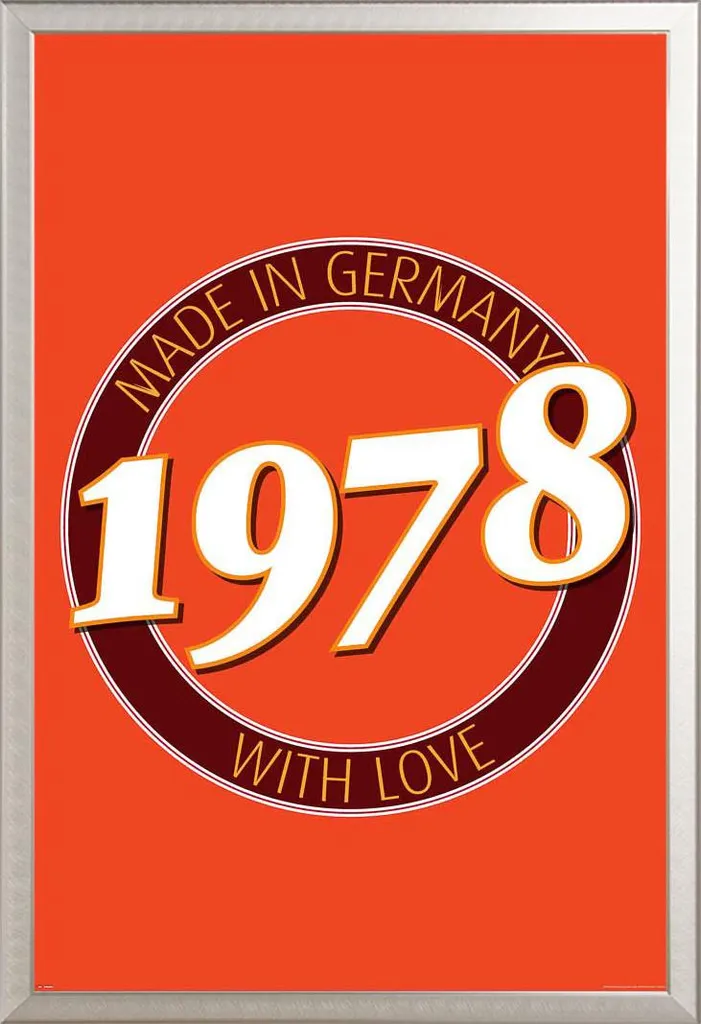 Poster Compleanno 1978 Germania con Cornice Alluminio Shinsuke Maxi