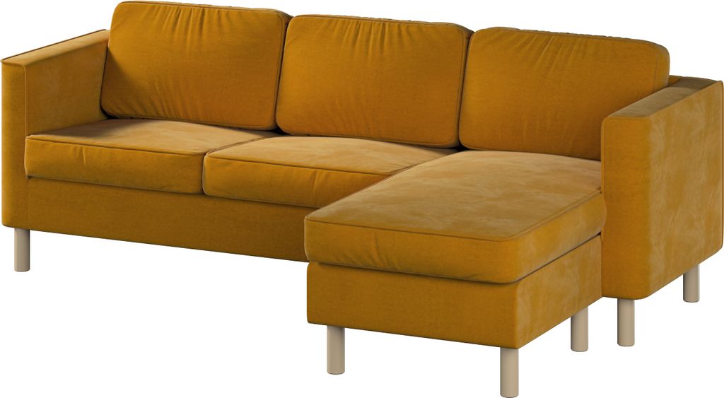 Dekoria Bezug für Pärup 3-Sitzer Sofa mit Recamiere, honiggelb, 235x80x148