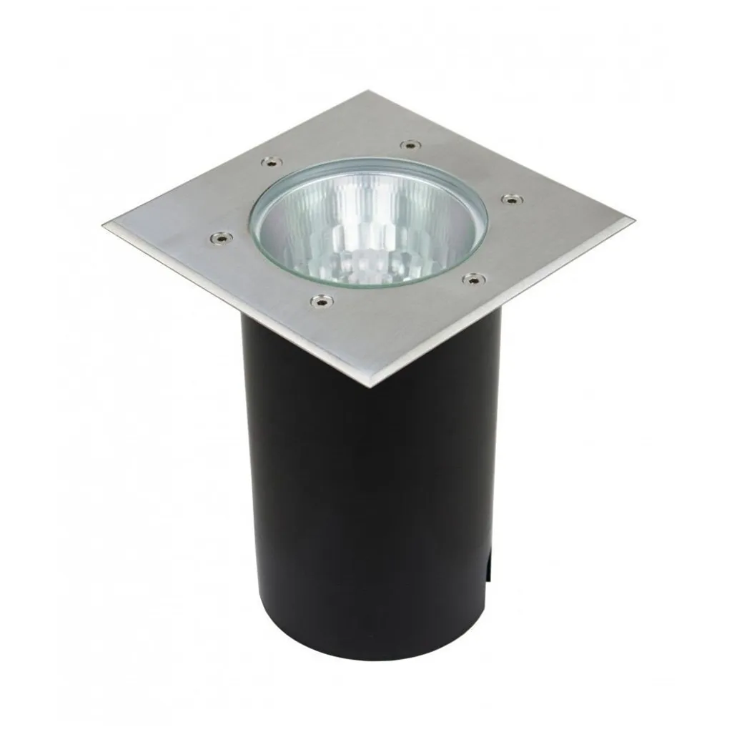 Spot de sol anti-corrosion inox IP67 E27 18cm carré Pabla M4030