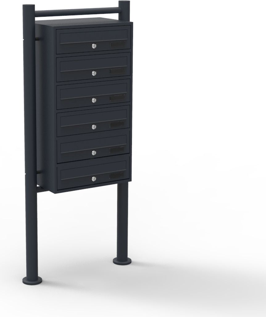 Wiltec Boîte aux lettres sur pieds Noire 513 x 270 x 1500 Image du produit 