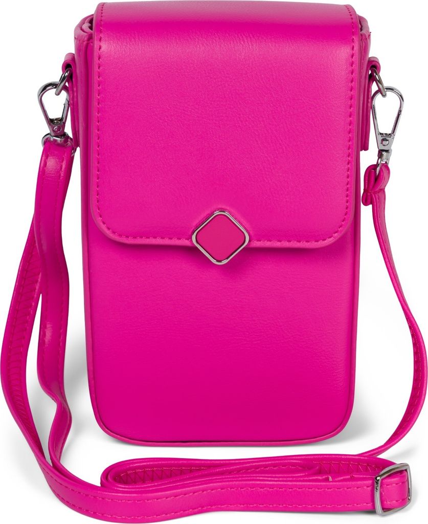 styleBREAKER Damen Box Bag Umhängetasche Einfarbig mit Magnetverschluss, 8 Kartenfächer mit Druckknopf, Crossbag 02012399