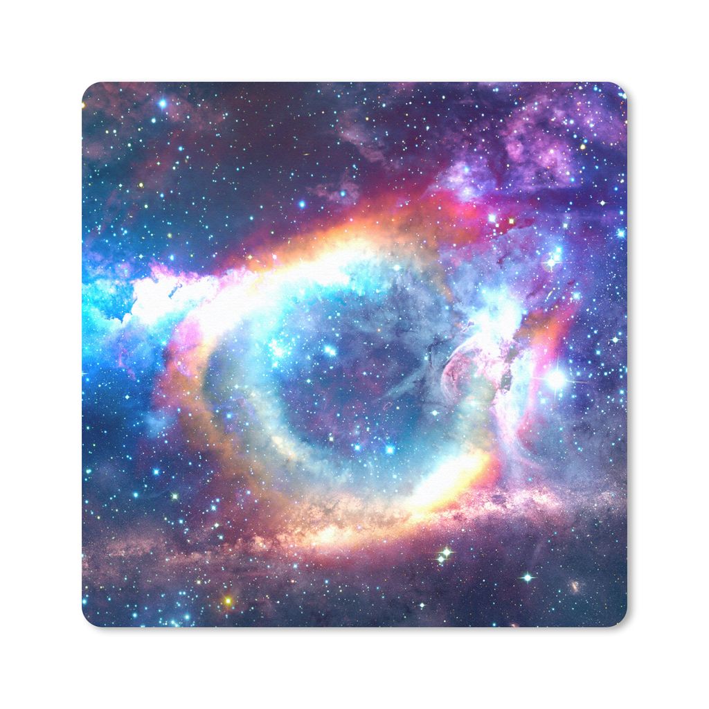 MuchoWow Mauspad Mousepad Weltraum - Regenbogen - Farben 30x30 cm - Mousepads - Maus Mat - Pad - Mausunterlage - Gaming