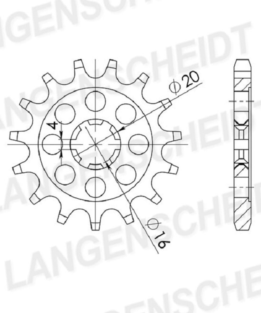 Ritzel Supersprox 428 - 14Z CST-555:14|grobverzahnt Produktbild 