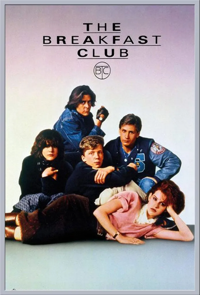 Poster encadré The Breakfast Club, cadre argenté et vitre acrylique Shinsuke