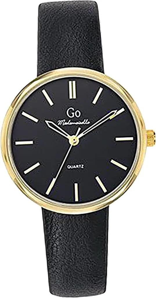 Montre femme en cuir noir Mademoiselle D2UGO699505 affichage aiguille
