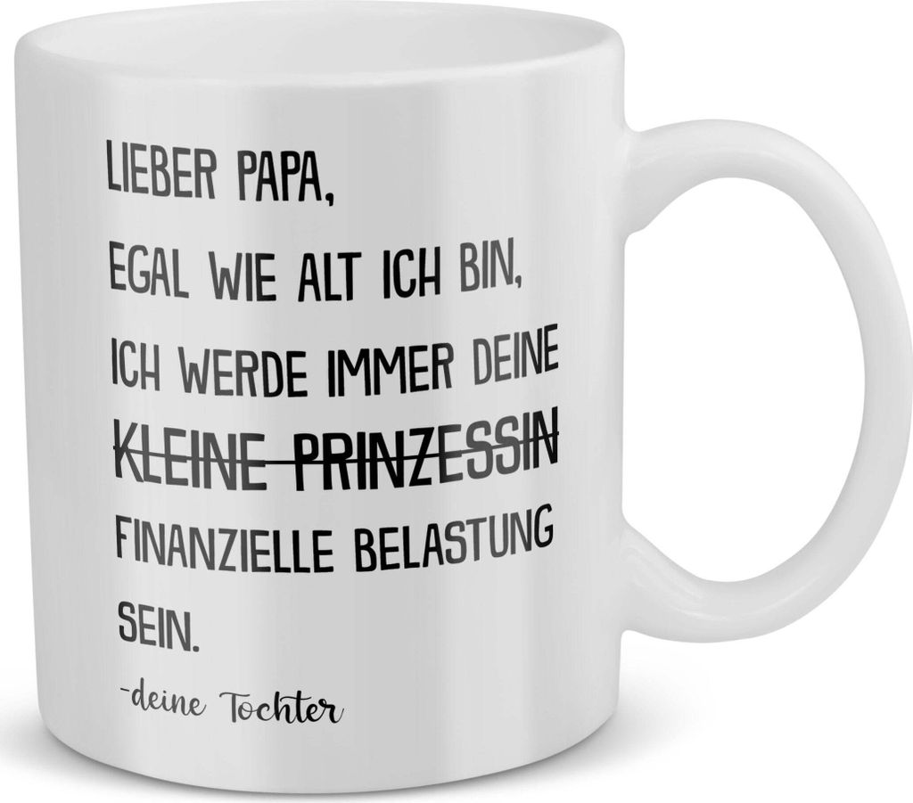 22Feels Papa Geschenk von Tochter Vatertag Vater Tasse Geburtstag Weihnachten Kaffeetasse Männer Herrentag Geschenkidee