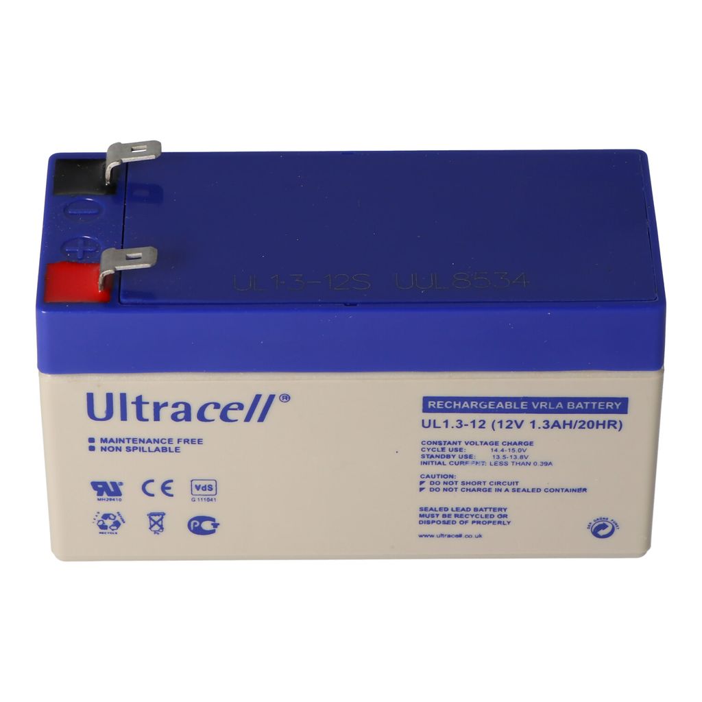 UL1.3-12 Ultracell 12 V, 1,3 Ah batterie au plomb avec 2 Image du produit 
