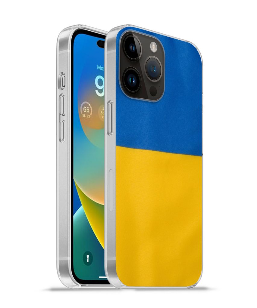 MuchoWow Handyhülle Schutzhülle Hülle für Apple iPhone 14 Pro Max Nahaufnahme der Flagge der Ukraine Silikon Softcase Handy Hülle - Hardcover