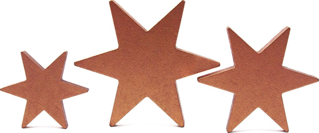 Oblique Unique 3 Holz Sterne Mix roségold Holzdeko Dekosterne Weihnachtsdeko Tisch Deko für Weihnachten - Echtholz