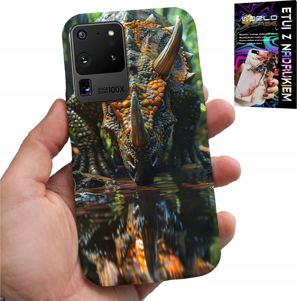 ETUI FÜR SAMSUNG GALAXY S20 Ultra - DINO DINOSAUR TRICERATOPSEM FUTER