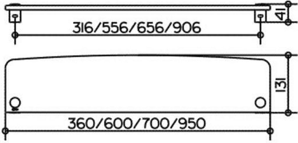 Keuco Elegance Kristallglas-Platte 360 x 131 mm - 11610009300