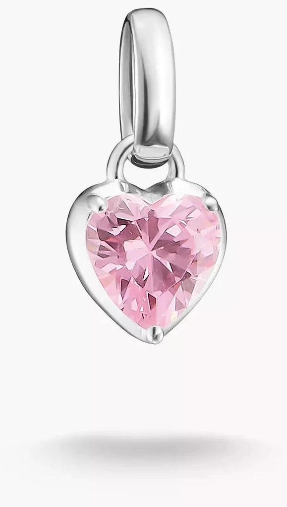 Ciondolo a forma di cuore in argento con pietra Immagine del prodotto 