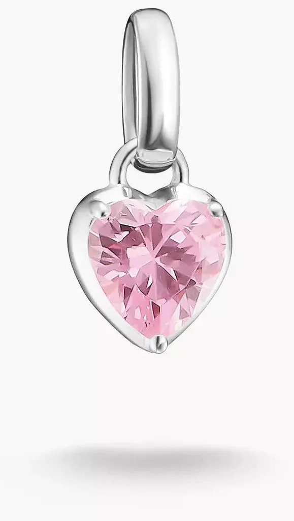 Pendentif Cœur Thomas Sabo en Argent avec Pierre Rose de Janvier