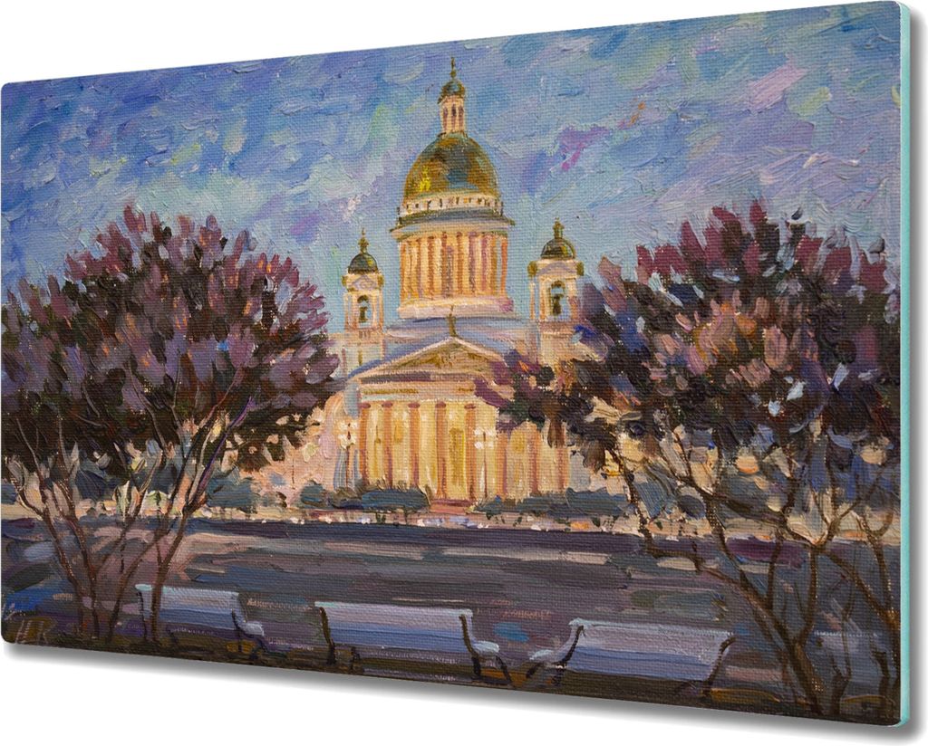 Coloray Hackbrett Herdabdeckplatte 80x52 cm Küchenbrett Kochplattenabdeckung Schneidebrett - Kirche Kathedrale Architektur