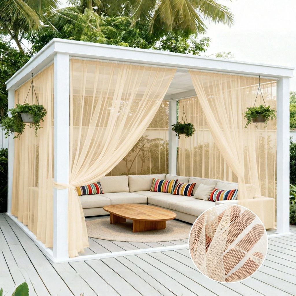 Rideau extra-large d'extérieur en voile, moustiquaire, Image du produit 