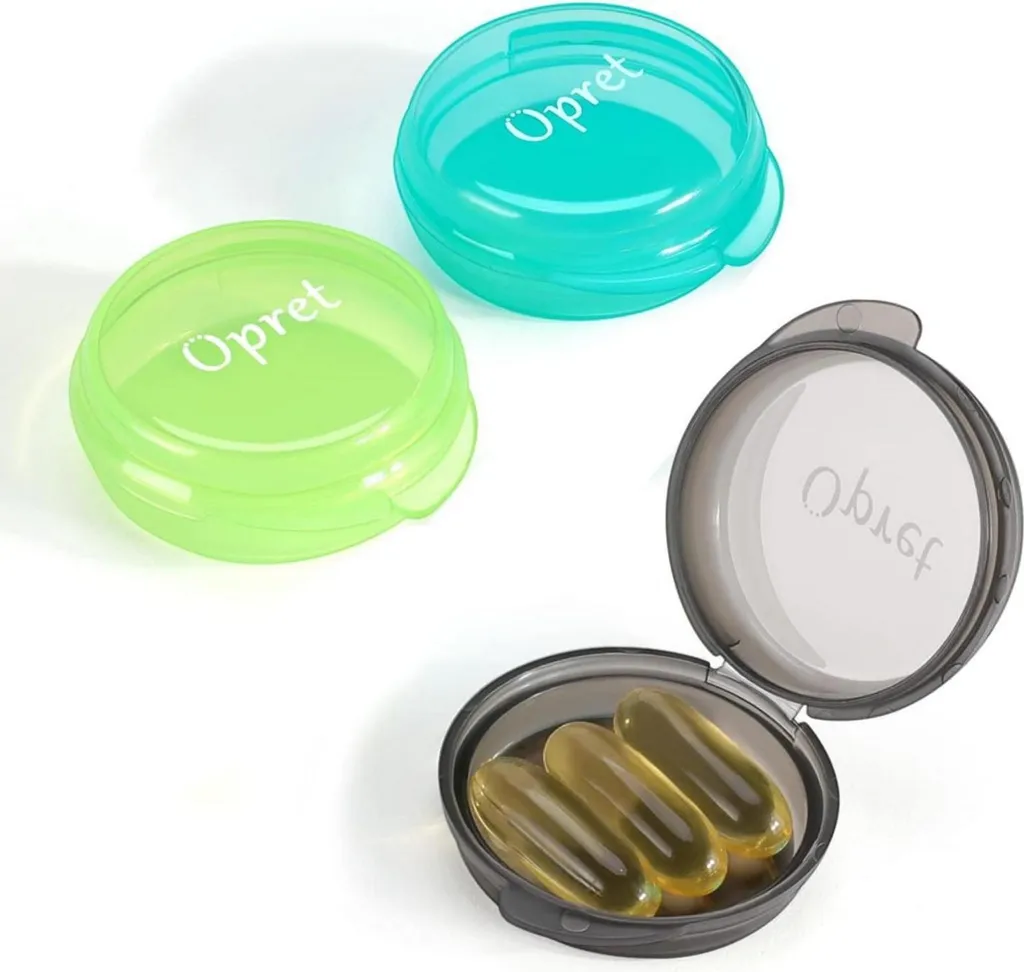 Opret Set 3 Portapillole Eleganti - Organizzatore Farmaci da Viaggio