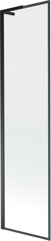 Mexen Next L Badewannenfaltwand 1-flügelig 50 x 150 cm, schwarzes Muster, schwarz - 895-050-000-03-70-70