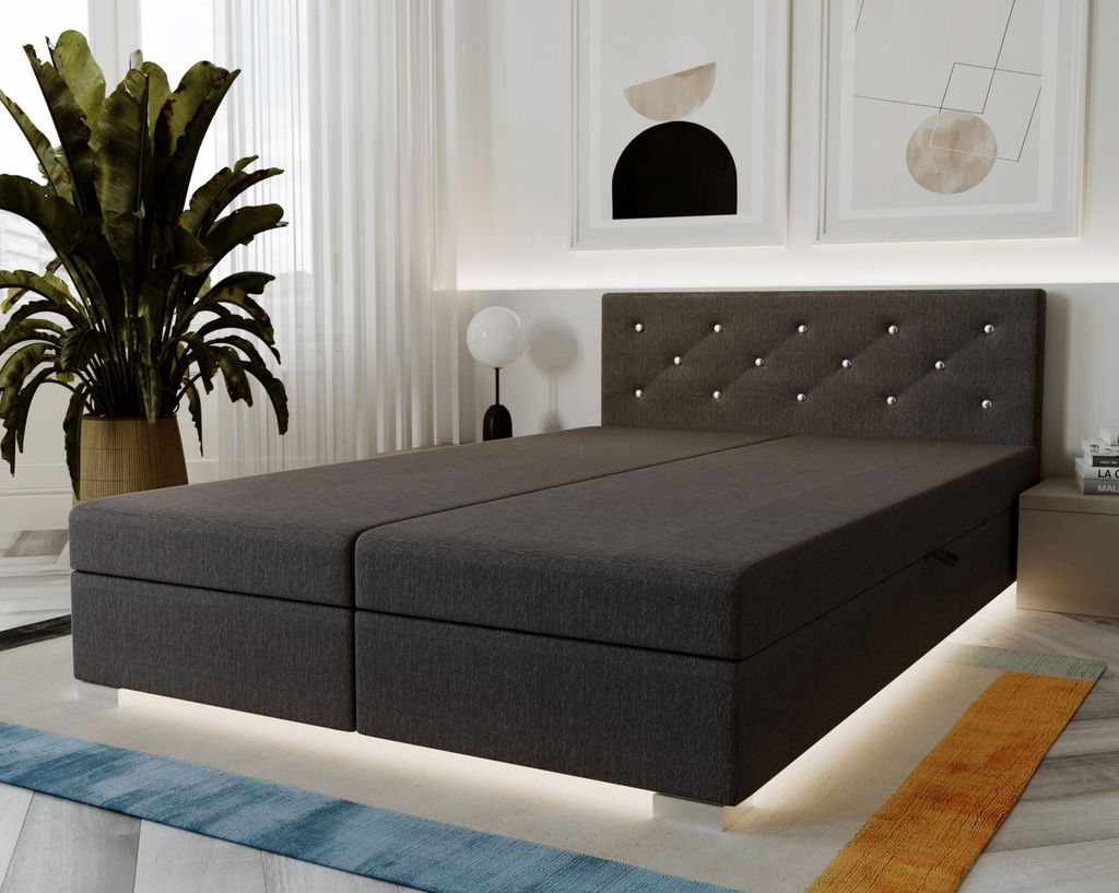 Americká postel 180x200 ROSIE 3 - tmavě šedá Obrázek produktu 