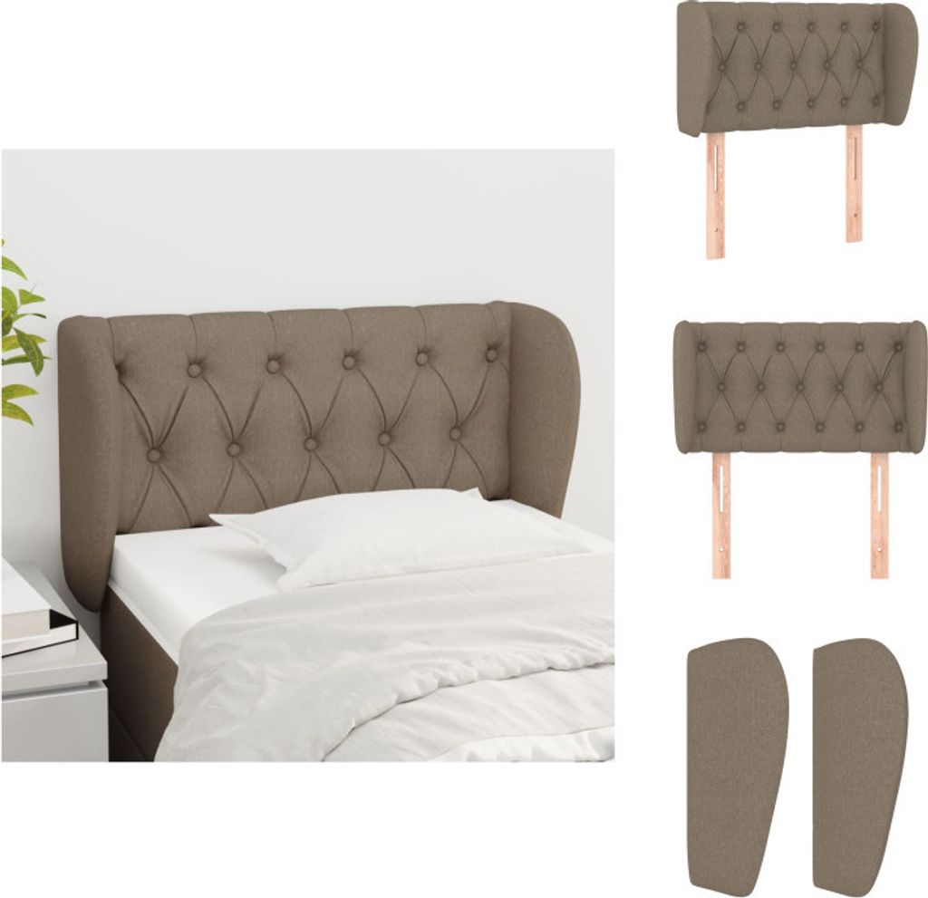 vidaXL Kopfteil mit Ohren Taupe 83x23x78/88 cm Stoff - Kopf- & Fußenden