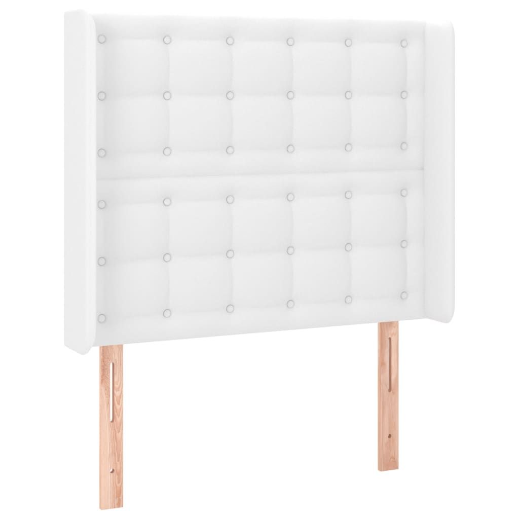 vidaXL Boxspringbett mit Matratze & LED Weiß 80x200 cm Kunstleder - Betten & Bettgestelle