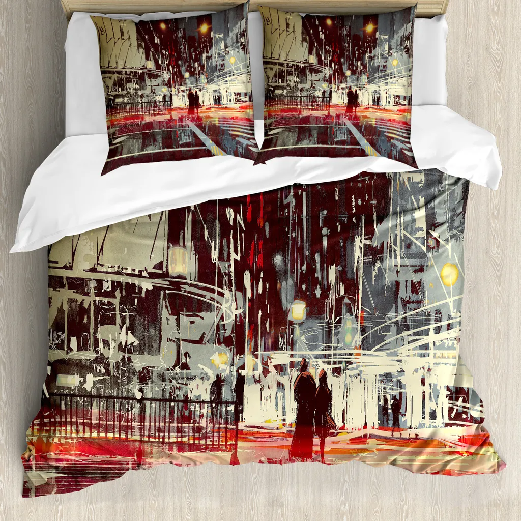 Copripiumino ABAKUHAUS Urban Style 155x220 Rosso Grigio Blu