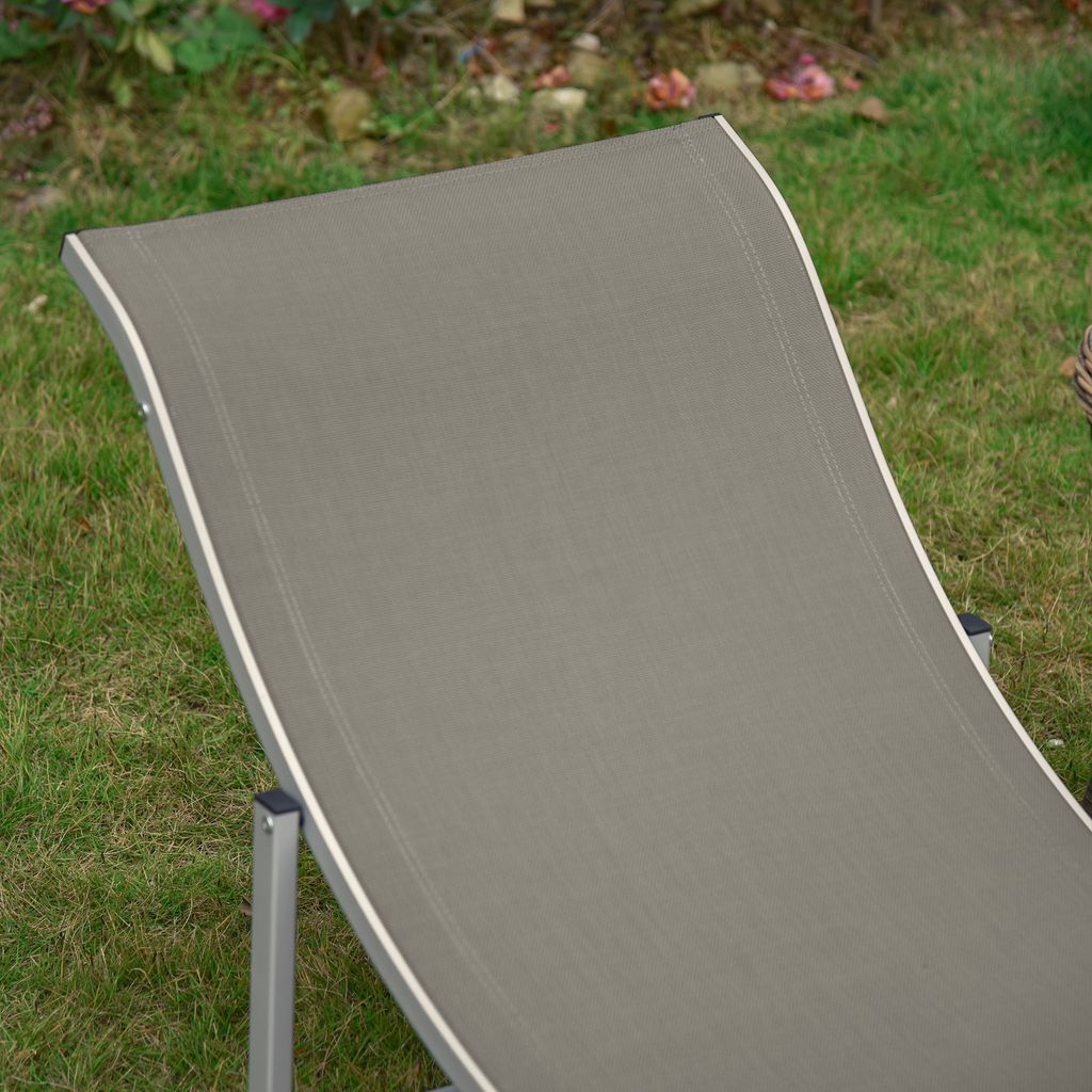 Outsunny 2er Set Sonnenliege Gartenliege Stoffliege Alu Produktbild 8