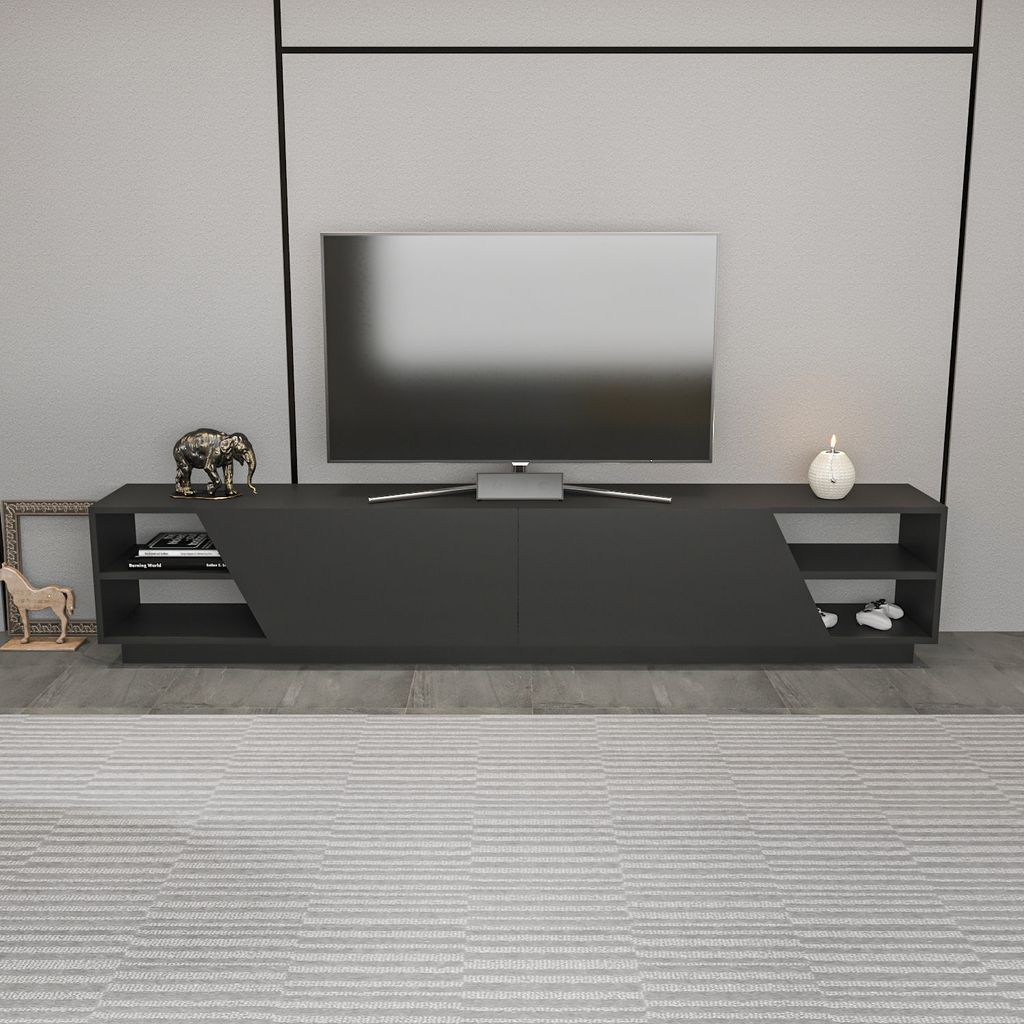 Skye Decor, Rhodes- Rhodes RTC, Anthrazit, TV-Schränke, 47,4x240x37,1 cm, 100% Melaminbeschichtete Partikelplatte