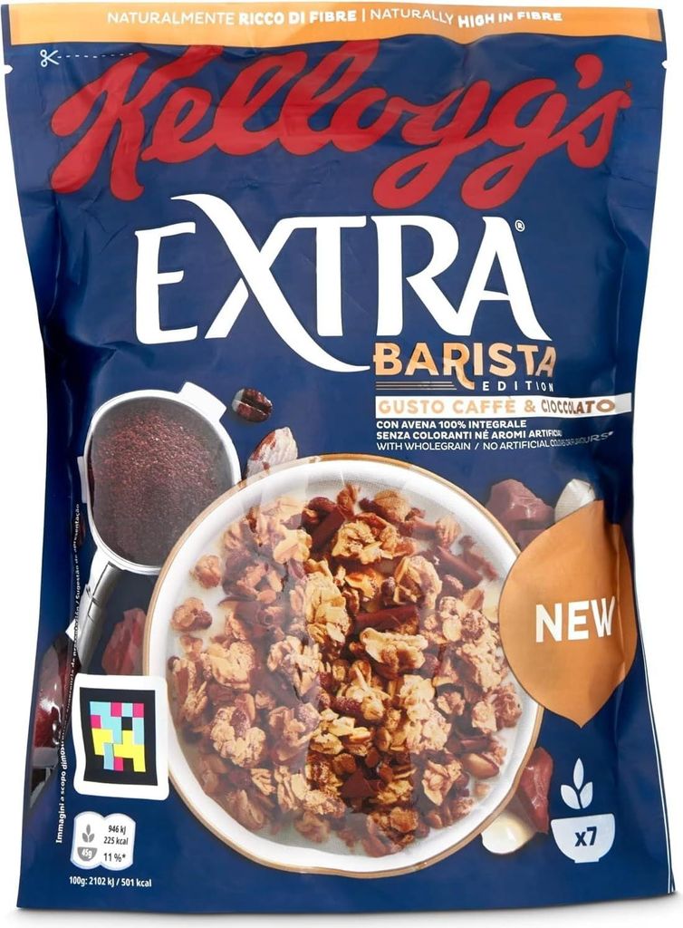 3x Kellogg's Extra Barista Edition Müsli mit ganzem Hafer Produktbild 