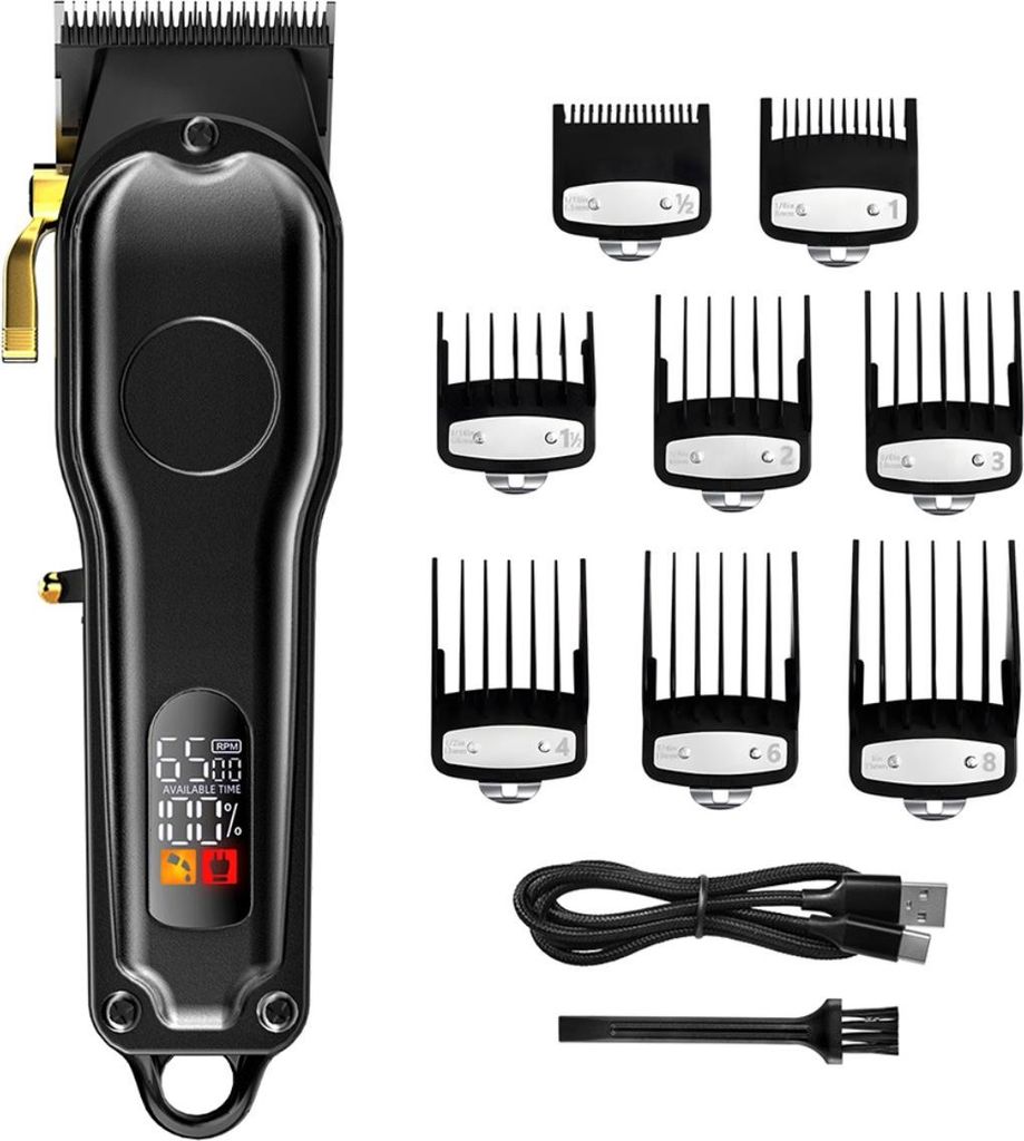 INF Professionelle Akku Haarschneidemaschine mit LED, USB-C & 8 Aufsätzen