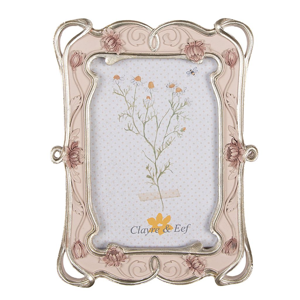 Clayre & Eef Bilderrahmen 10x15 cm Rosa Kunststoff Produktbild 