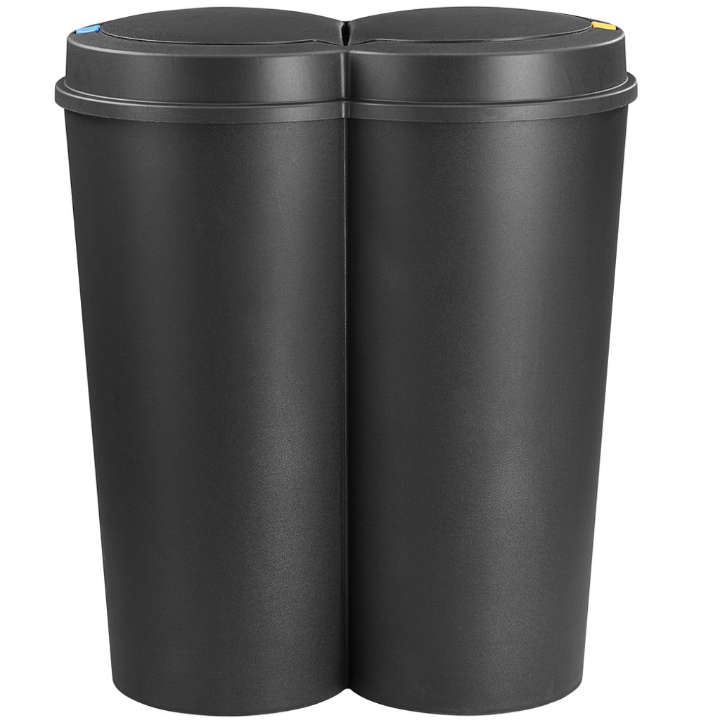 Papierkorb 2 x 2 Liter 2 x Tisch Mülleimer mit Push Schwingdeckel Abfalleimer 