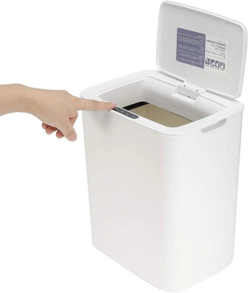 Poubelle sans contact blanche anti-odeur pour une hygiène parfaite chez soi