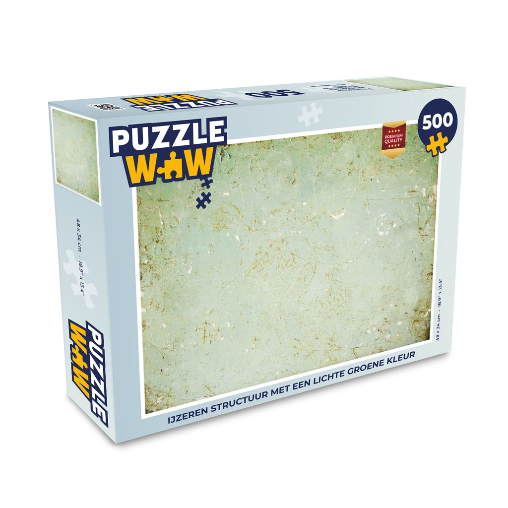 MuchoWow Puzzle 500 Teile Eisenstruktur mit hellgrüner Farbe - 500 Teile - Kinder - Selberbauen - Puzzlespiele