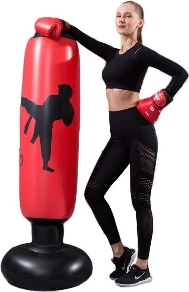 Standboxsack aufblasbar – 155 cm Boxsack aus strapazierfähigem PVC für Boxtraining, Kickboxen & Stressabbau