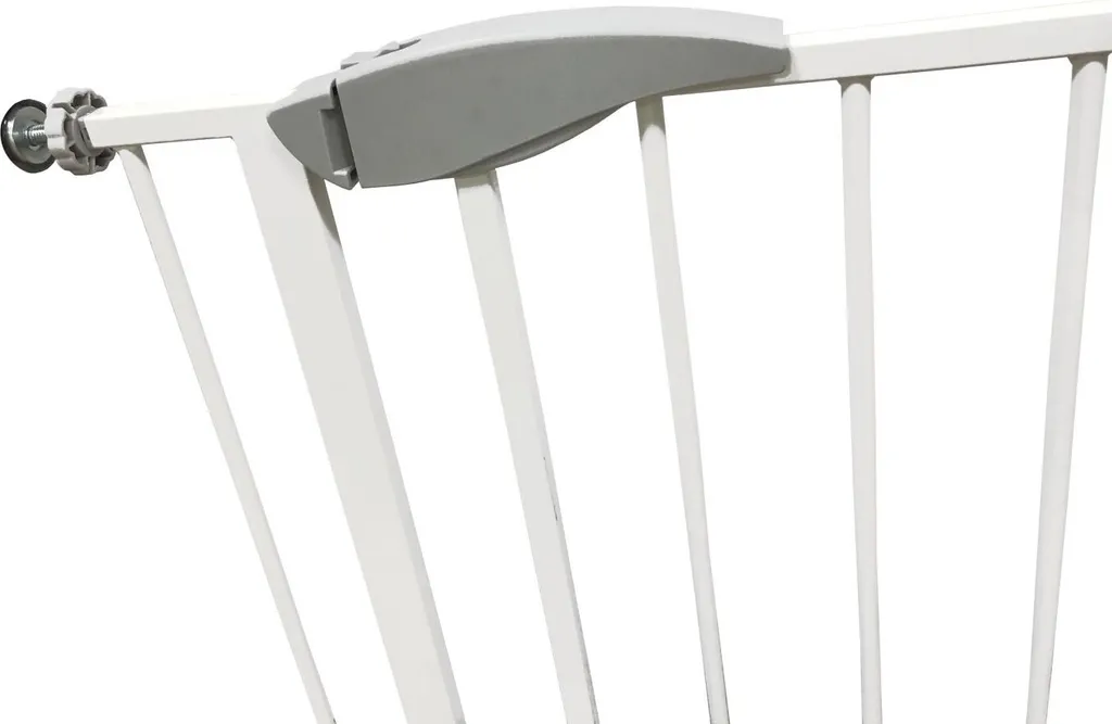 Barrière de sécurité blanche en métal pour escalier avec fixation pression