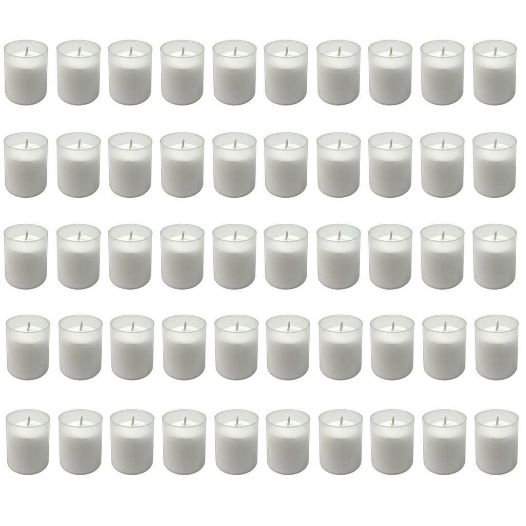 50er Set Grablicht Weiss | Grabkerze Kleine Friedhofskerzen Produktbild 